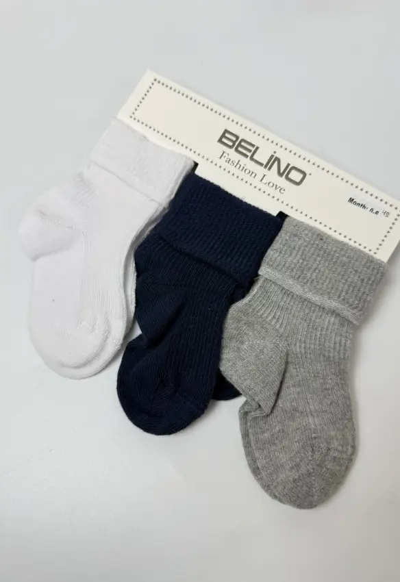 Шкарпетки. Розмір: 0-6. Колір: Синій. Кількість: 3 шт. Belino