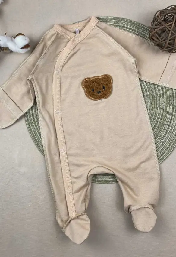 Теплий чоловічок ясля Ведмедик. Розмір: 56 | Матеріал: Футер-начіс | Колір: Какао. Sweet Mario