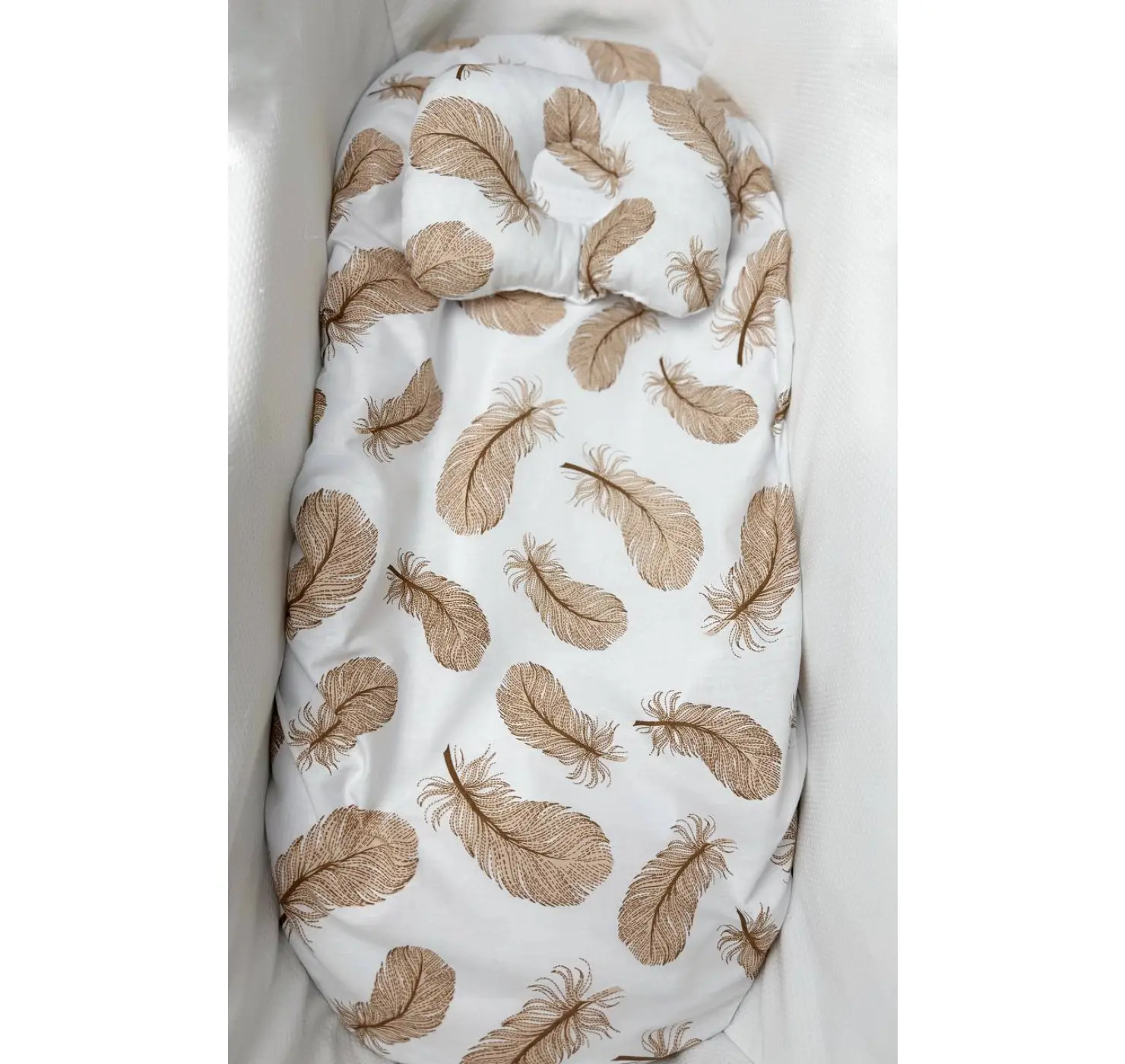 Непромокаюча простинь + подушка у візочок на резинці. Колір: Жовтий . Home.mama вид 2