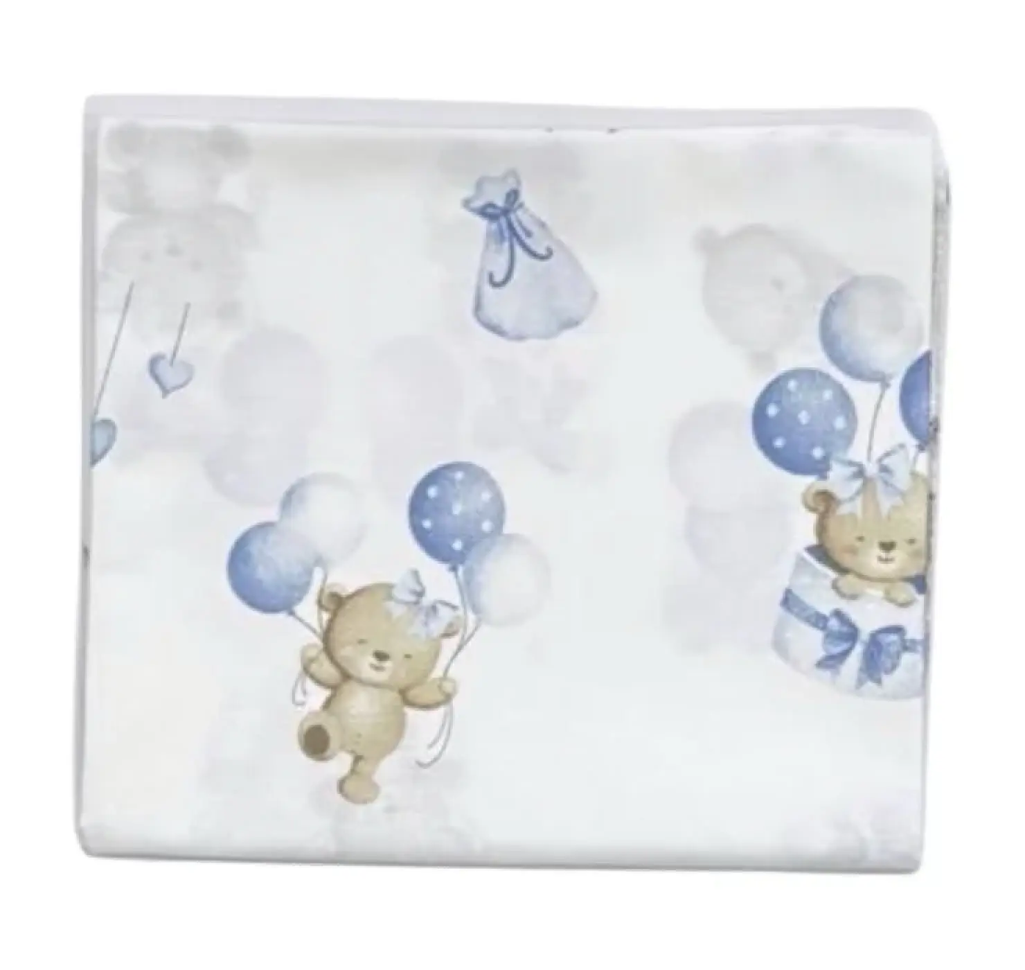 Пелюшка бавовняна. Колір: Блакитний. Принт: Ведмеді з кульками. Матеріал: Бавовна. | Розмір: 90х80. Home.mama