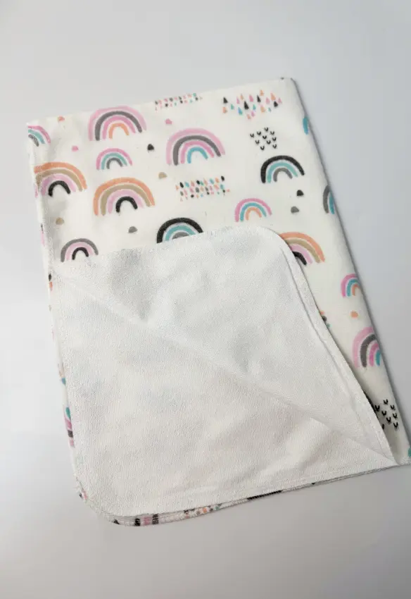 Пеленка непромокаюча байка. Розмір: 50/70. Колір: Фіолетовий. Принт: Веселка. Home.mama.