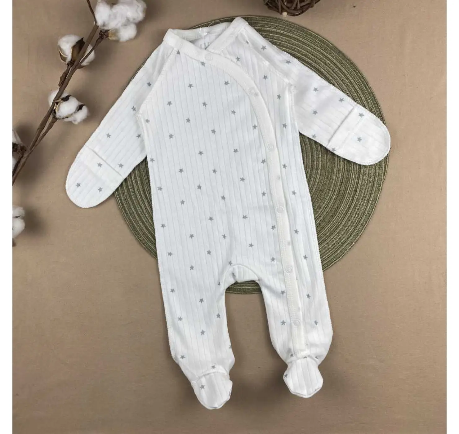 Чоловічок  ясля. Принт : Зірка. Розмір: 56 | Матеріал: Інтерлок | Колір: Сірий. Sweet Mario