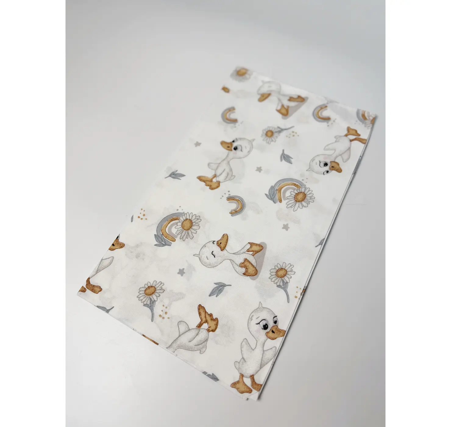 Пелюшка бавовняна. Колір: Бежевий/Сірий. Принт: Гусенята. Матеріал: Бавовна. | Розмір: 90х80. Home.mama