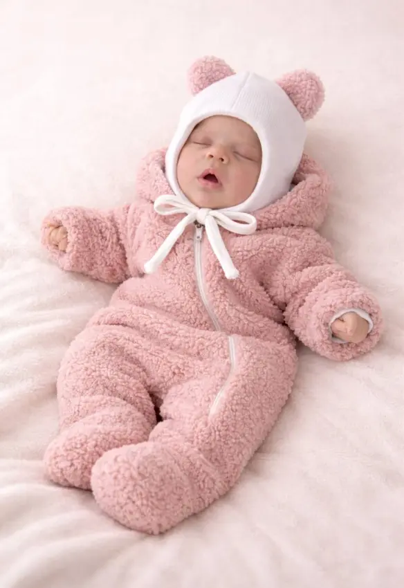 Шапочки Тедді. Розмір: 0-3 міс. Колір : Білий/Пудровий. Home.mama