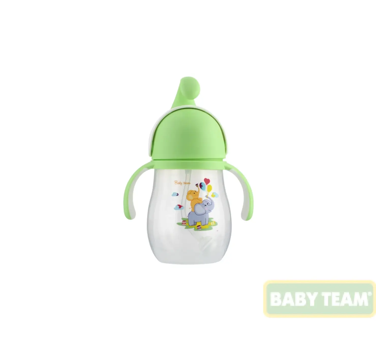 Поїльник з силіконовою трубочкою та ручками. Розмір: 320 мл.Baby team вид 2