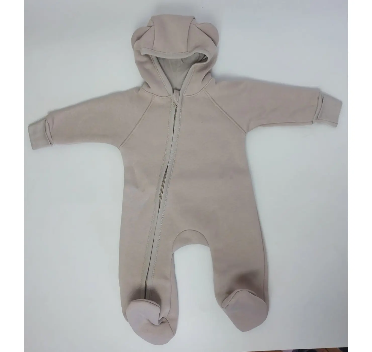 Комбінезон на блискавці з капюшоном. Розмір: 62 | Колір: Мокко. MINIKIN вид 1
