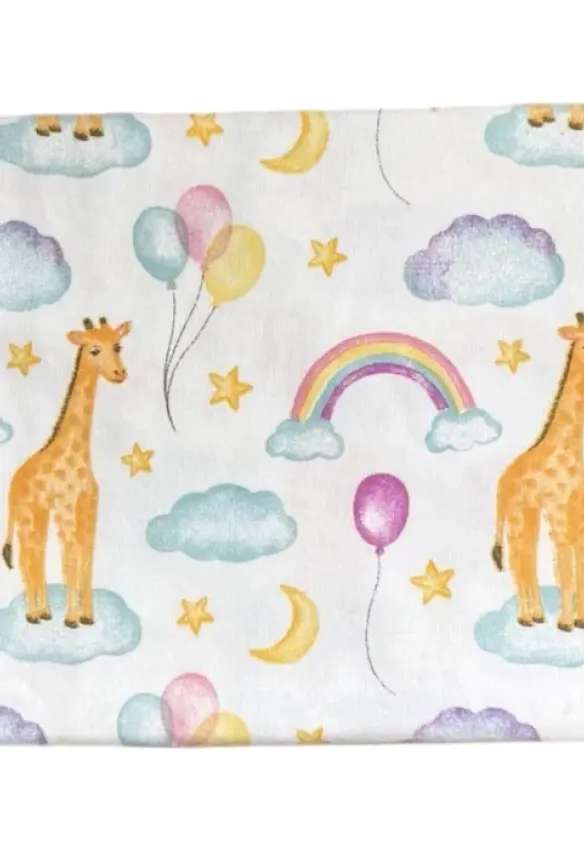 Байкова пелюшка. Принт Жирафи. Матеріал: Байка. Колір : Жовтий | Розмір: 90х80. Home.mama