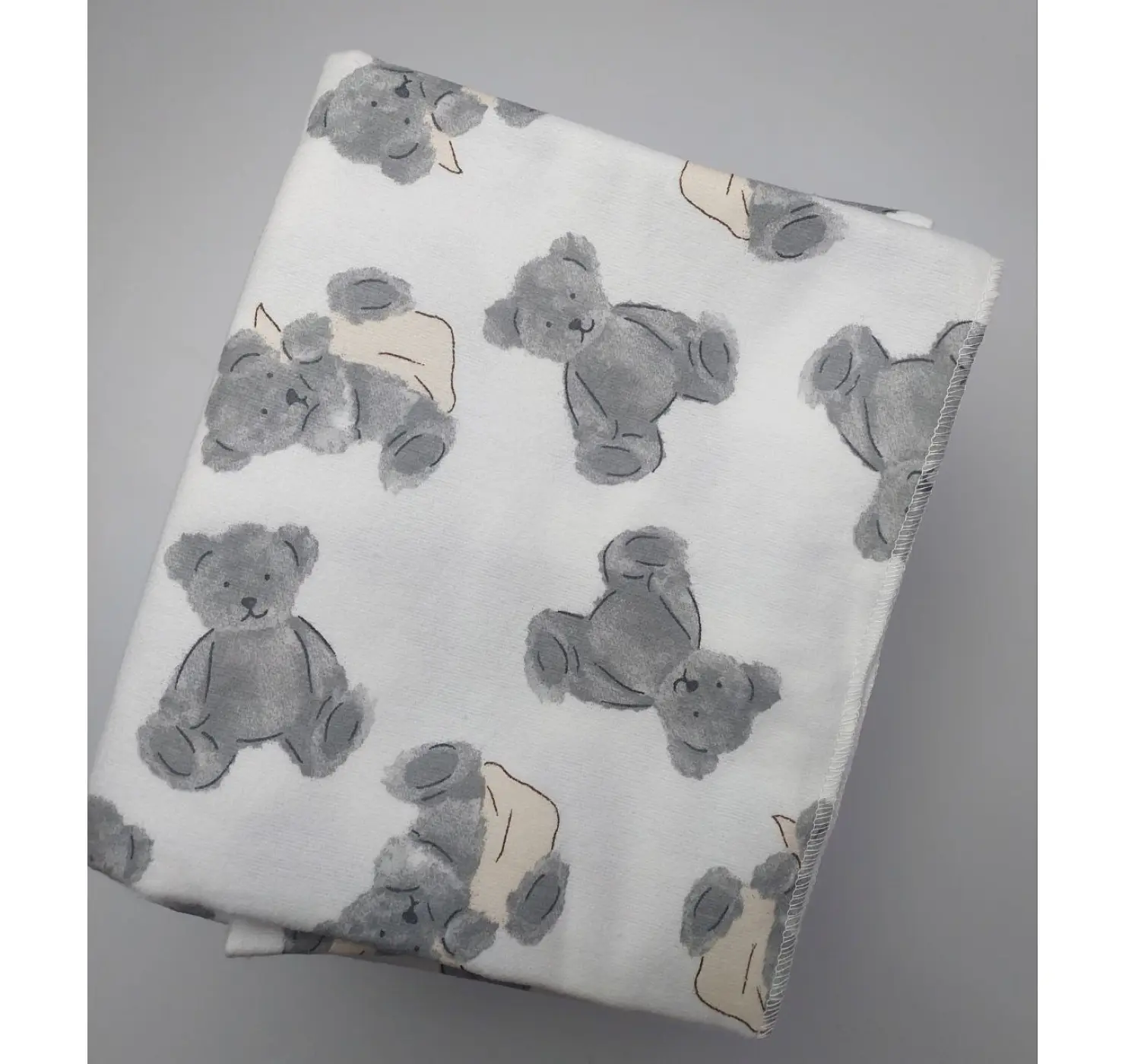 Пелюшка байка Ведмедики з хусточкою. Колір: Білий /Коричневий. Матеріал: Байка. | Розмір: 90х80. Home.mama вид 1