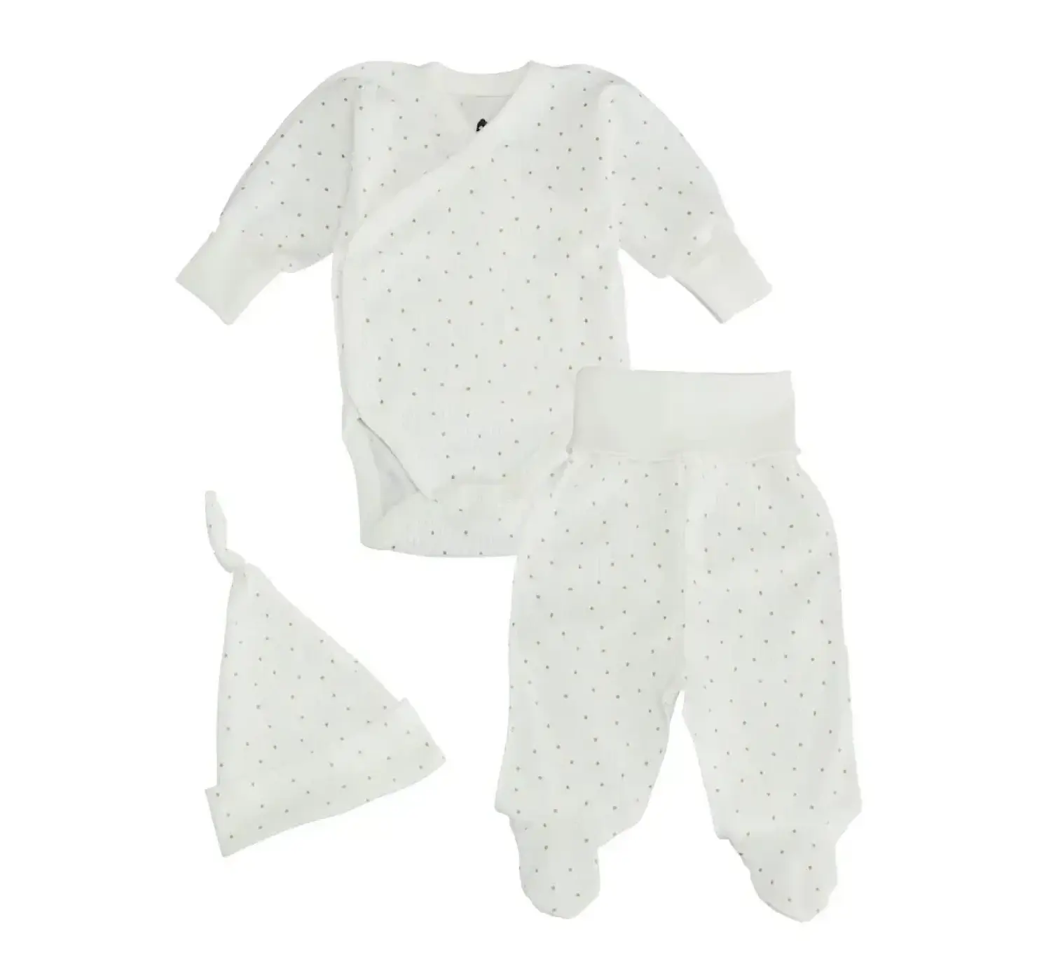 Комплект   (Боді, повзунки, шапочка). Розмір: 50 | Колір: Молочний. MiNiKIN вид 3