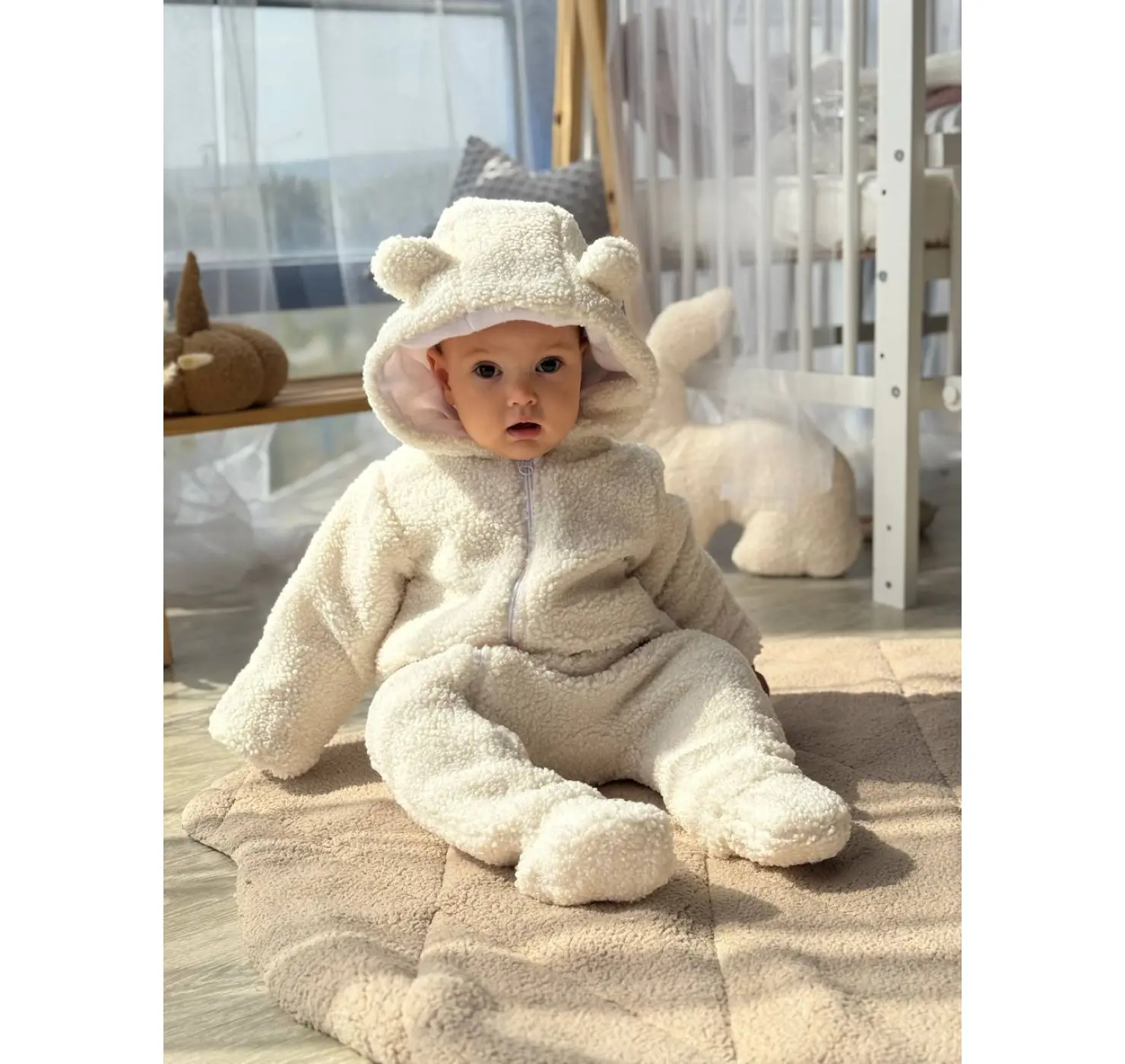 Дитячий демісезонний комбінезон "Тедді". Розмір : 0-3 міс. Колір: Шоколадний. Home.mama вид 2