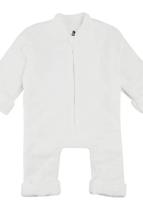 Комбінезон на блискавці. Принт: Квіти. Розмір: 62 | Колір: Молочний. MINIKIN