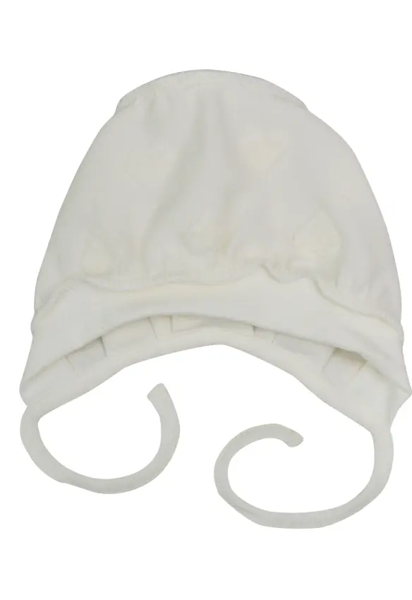 Шапочка на зав'язках у пологовий. Колір : Молочний. Розмір: 41. MiniKin