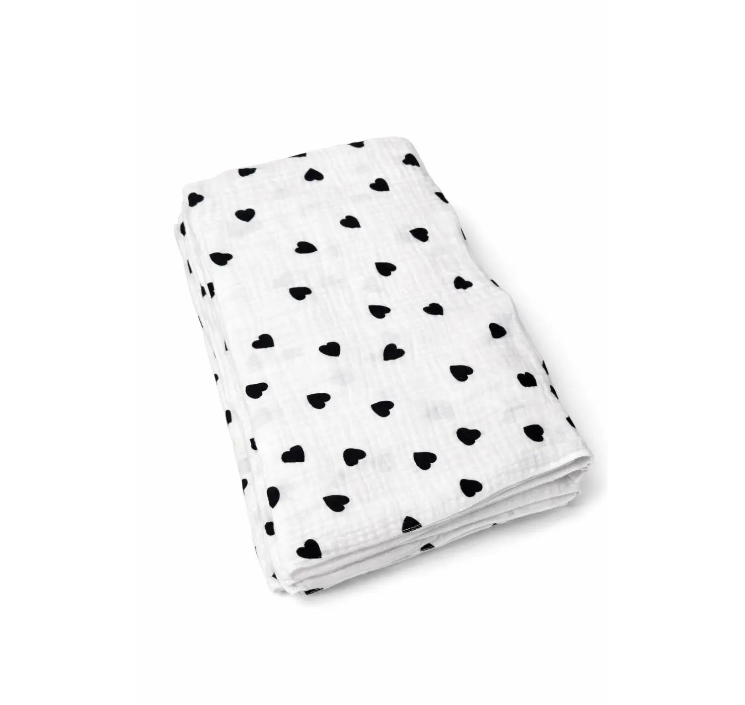 Пелюшка муслін жатка. Принт Серце. Колір: Синій. Розмір: 90х80 | Матеріал: Муслін. Home.mama вид 4