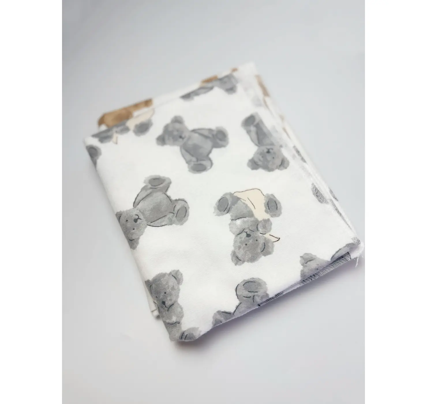 Пелюшка байка Ведмедики з хусточкою. Колір: Сірий. Матеріал: Байка. | Розмір: 100х80. Home.mama