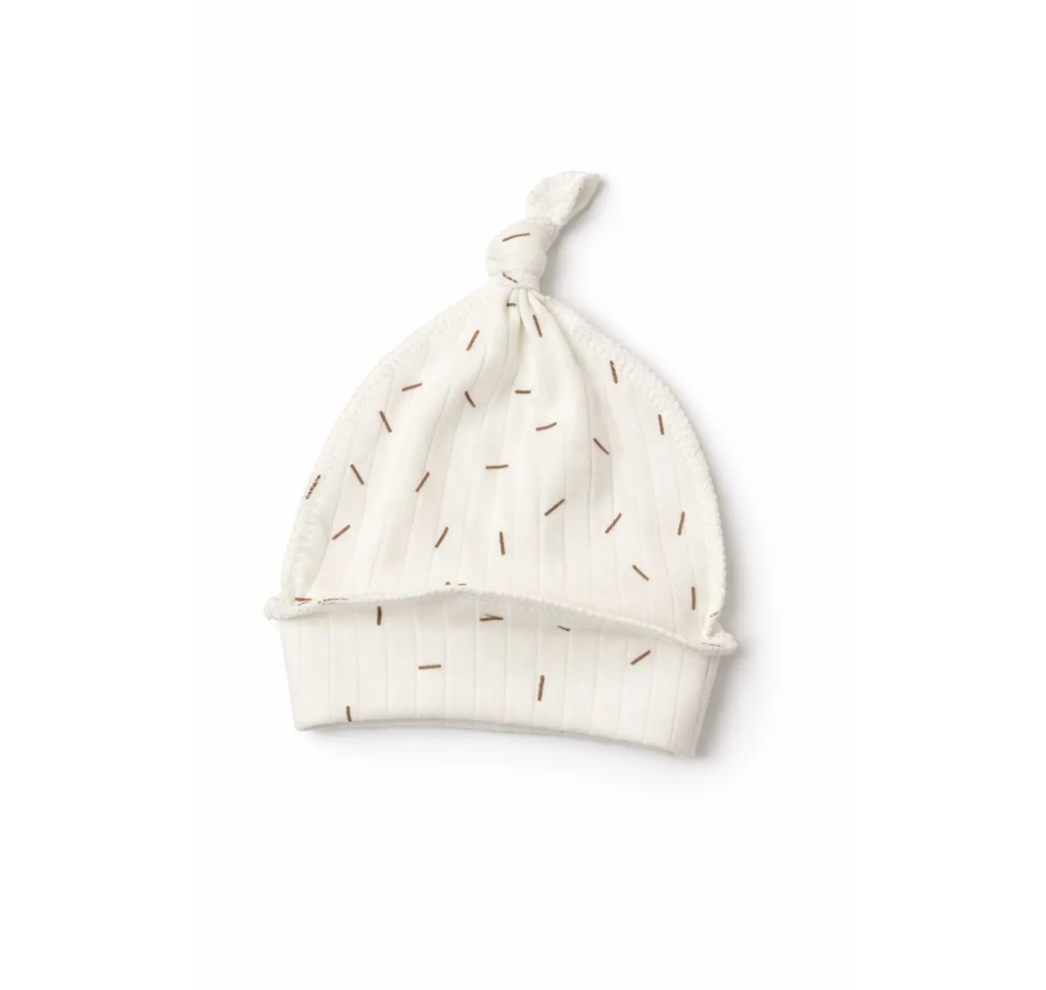 Шапочка в пологовий з вузликом.Принт Ведмедик. Колір : Сірий/ Молочний  | Розмір: 0-2 міс .Sweet Mario вид 8