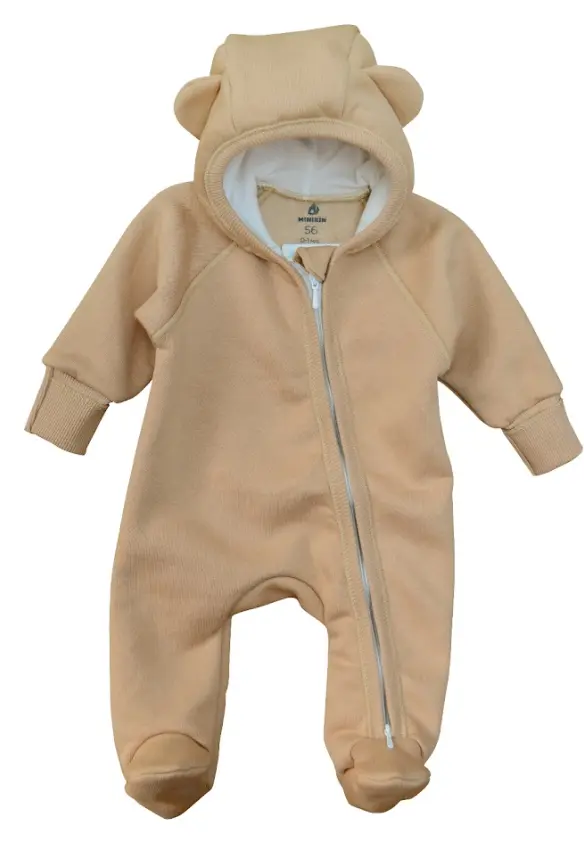 Комбінезон на блискавці з капюшоном. Розмір: 62 | Колір: Мокко. MINIKIN