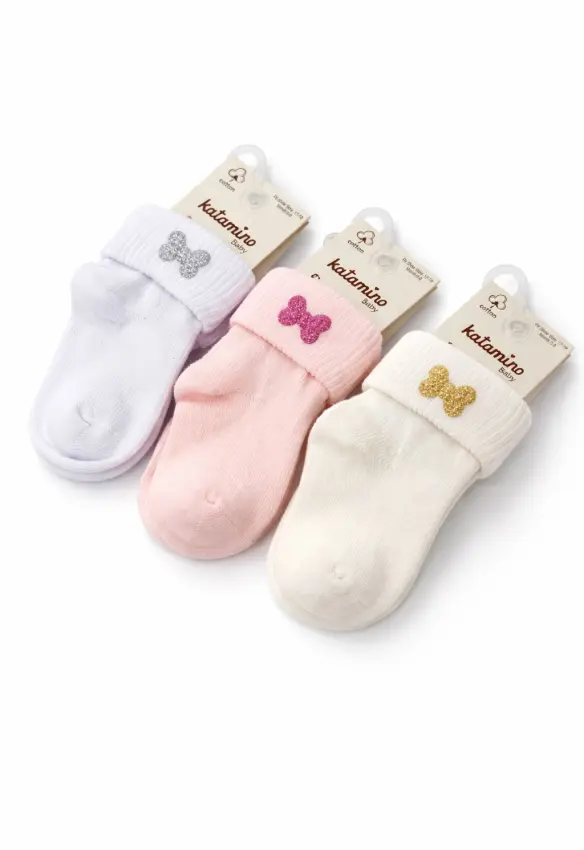 Шкарпетки бантик/ вишивка. Колір: Білий. Розмір: 0-6 міс. Katamino