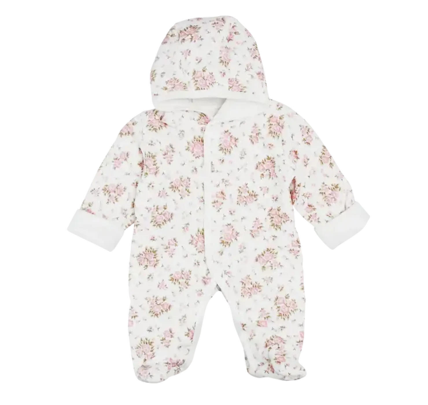 Комбінезон стьобаний молочний. Ведмежата. Розмір: 62 | Колір: Мокко/Молочний. MINIKIN вид 2