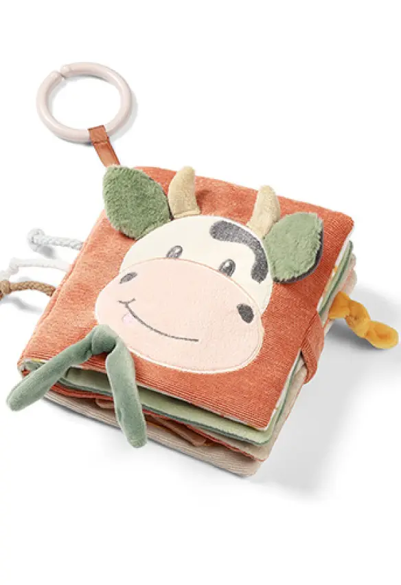 Розвиваюча м'яка книжечка "Корівка Бінго".Babyono.