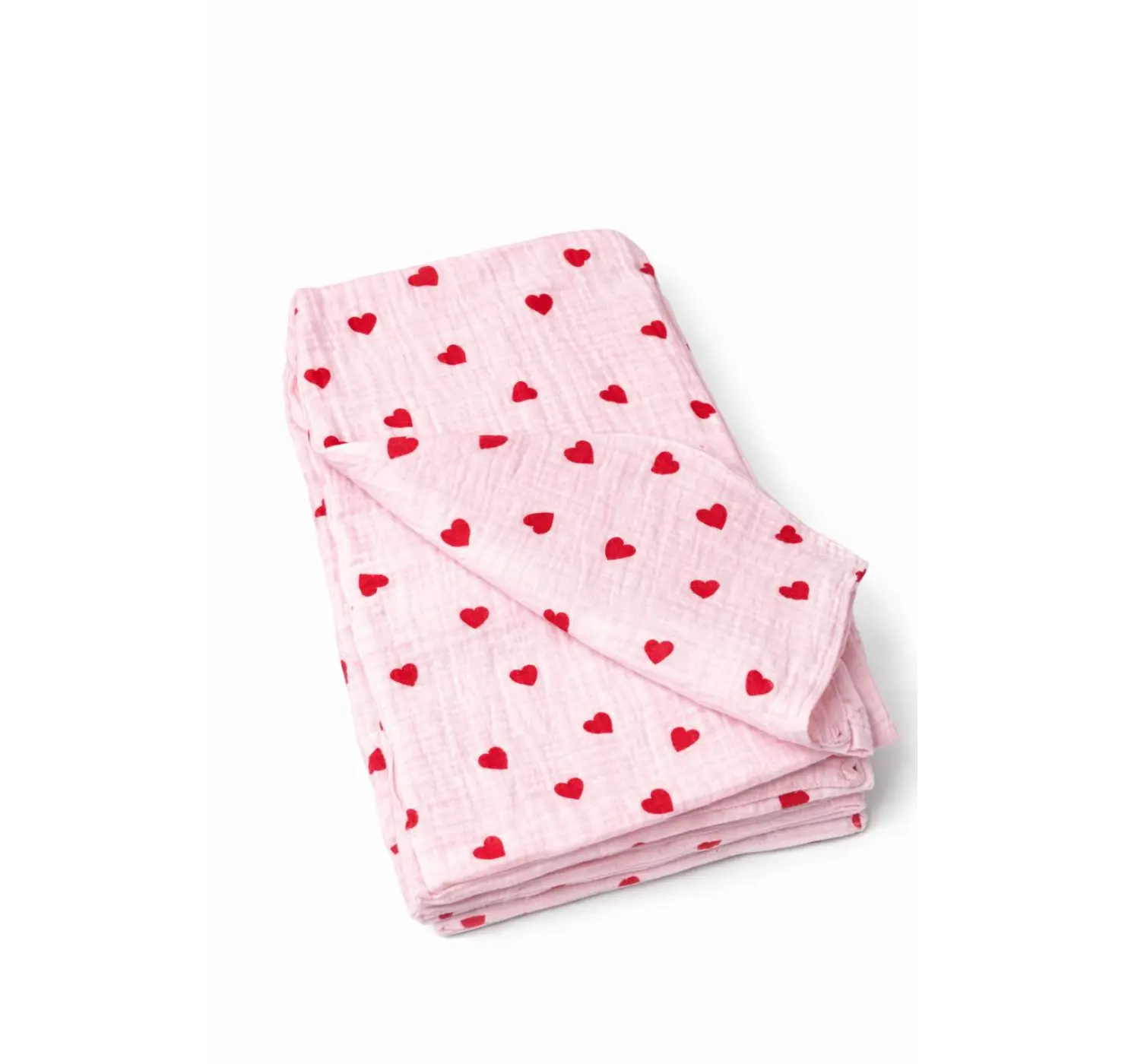 Пелюшка муслін жатка. Принт Серце. Колір: Синій. Розмір: 90х80 | Матеріал: Муслін. Home.mama вид 5