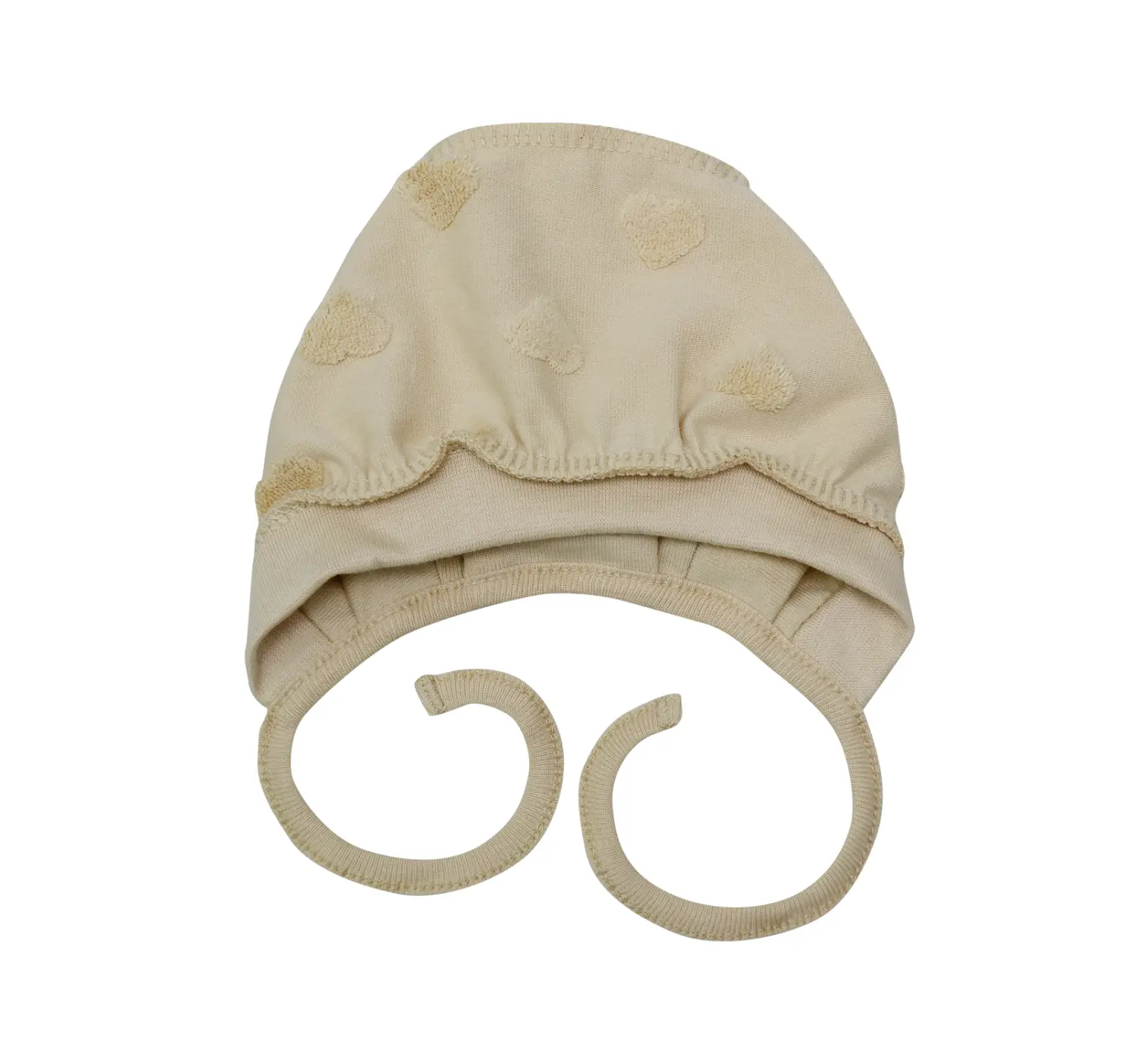 Шапочка на зав'язках у пологовий. Колір : Бежевий. Розмір: 41. MiniKin