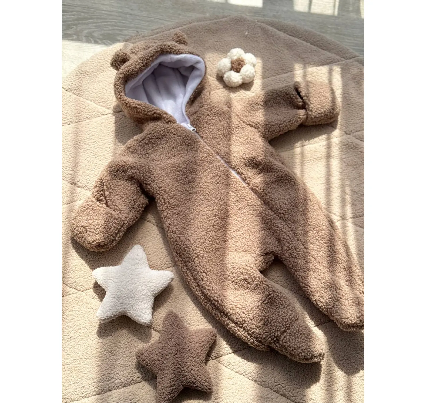 Дитячий демісезонний комбінезон "Тедді". Розмір : 0-3 міс. Колір: Шоколадний. Home.mama вид 3