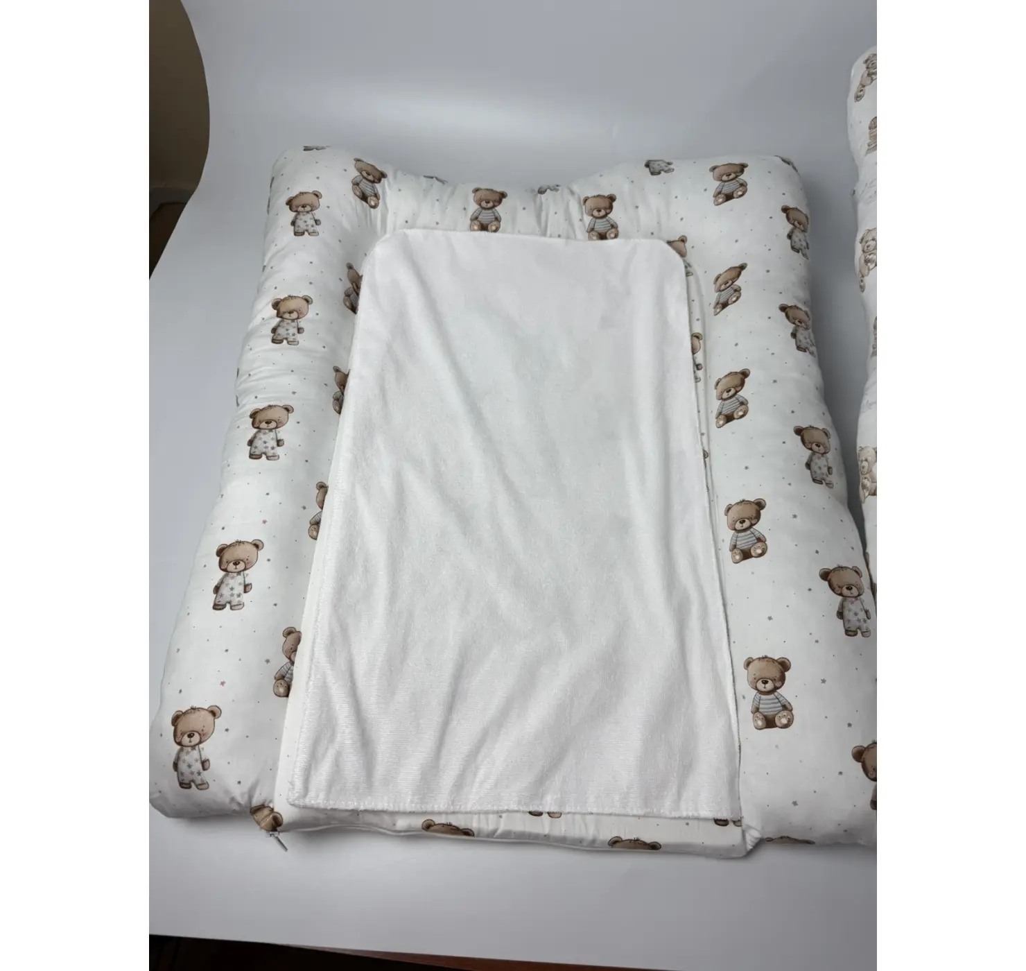 Повивальний матрац + непромокаюча пелюшка . Принт Серце. Молочний : Розміри : 60*70. Home.mama