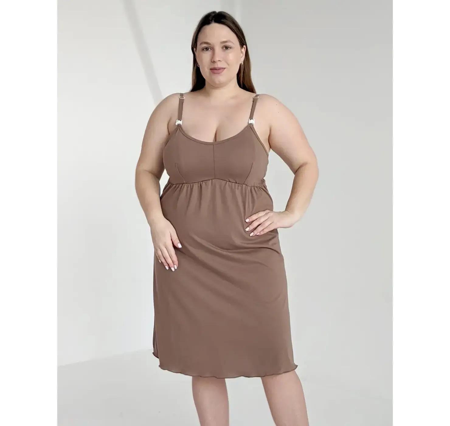 Комплект халат і сорочка у пологовий. Колір: Капучино | Розмір: 54/56. DIVATEX вид 3