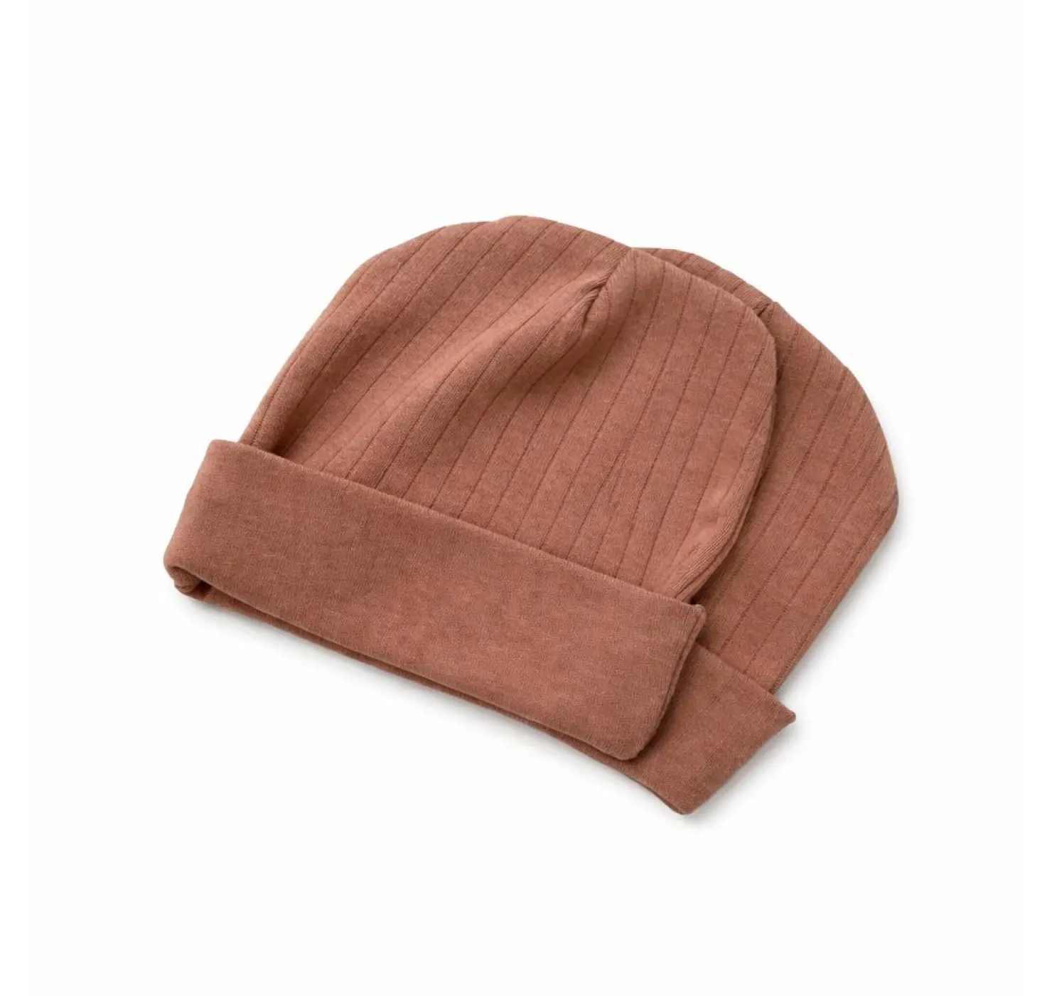 Базова шапочка рубчик в пологовий. Колір : Бежевий | Розмір: 0-2 міс .Sweet Mario