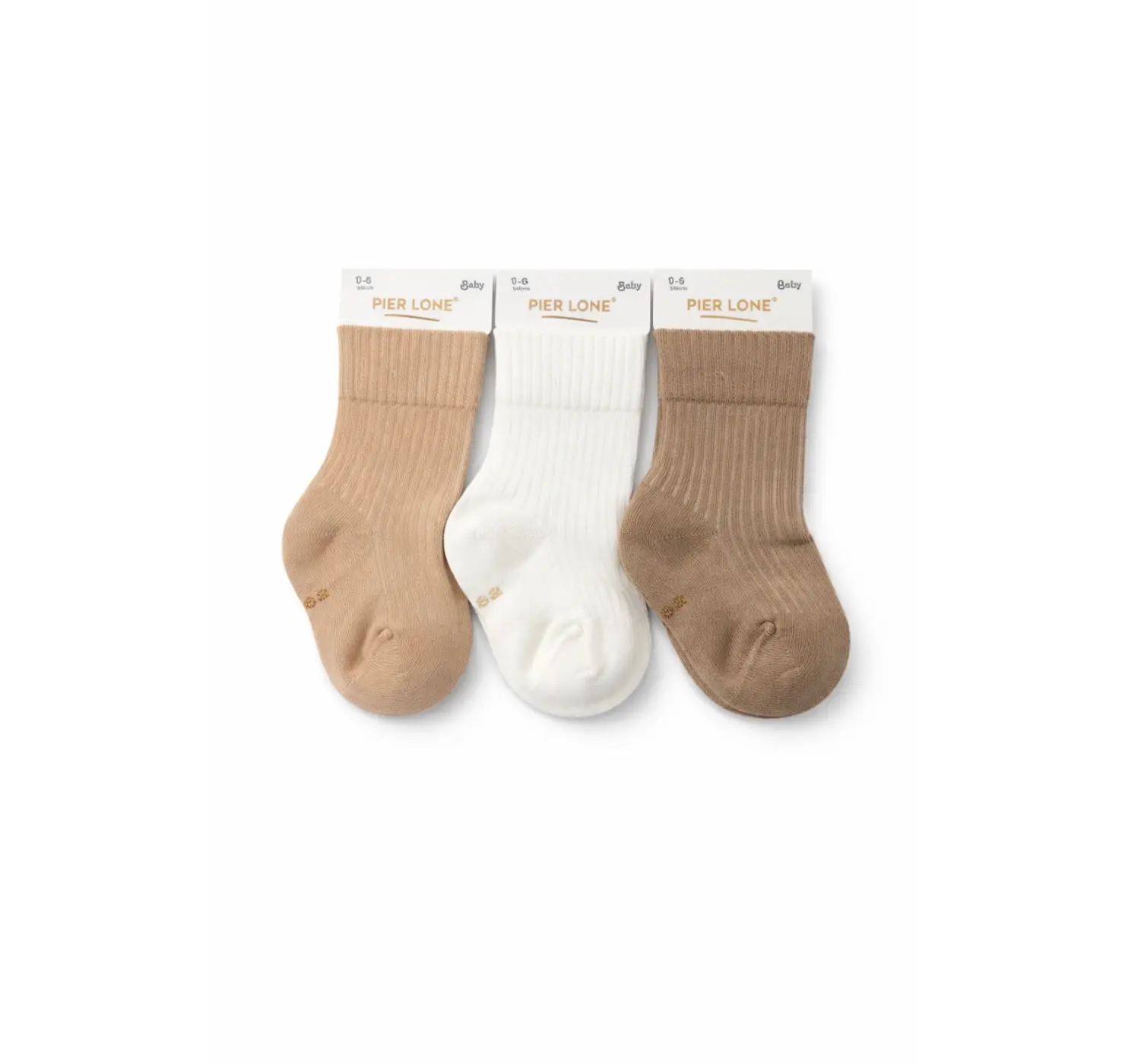 Шкарпетки рубчик. Розмір: 0-6. Колір: Бежевий. PIER LONE