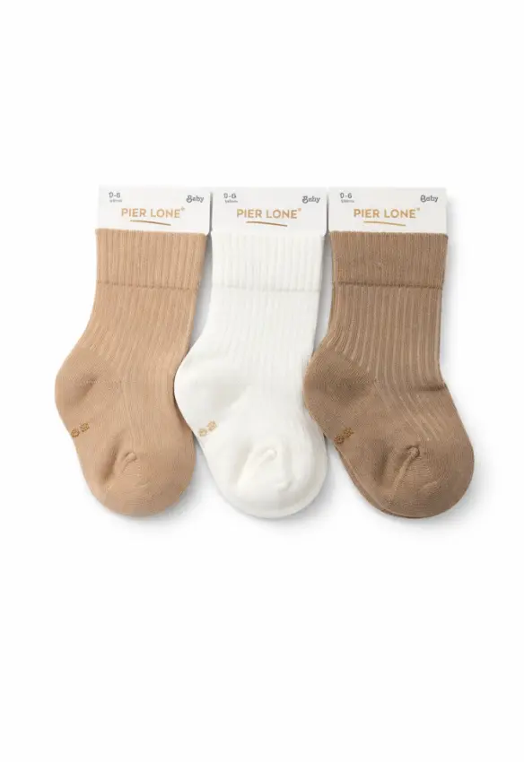 Шкарпетки рубчик. Розмір: 0-6. Колір: Мокко. PIER LONE