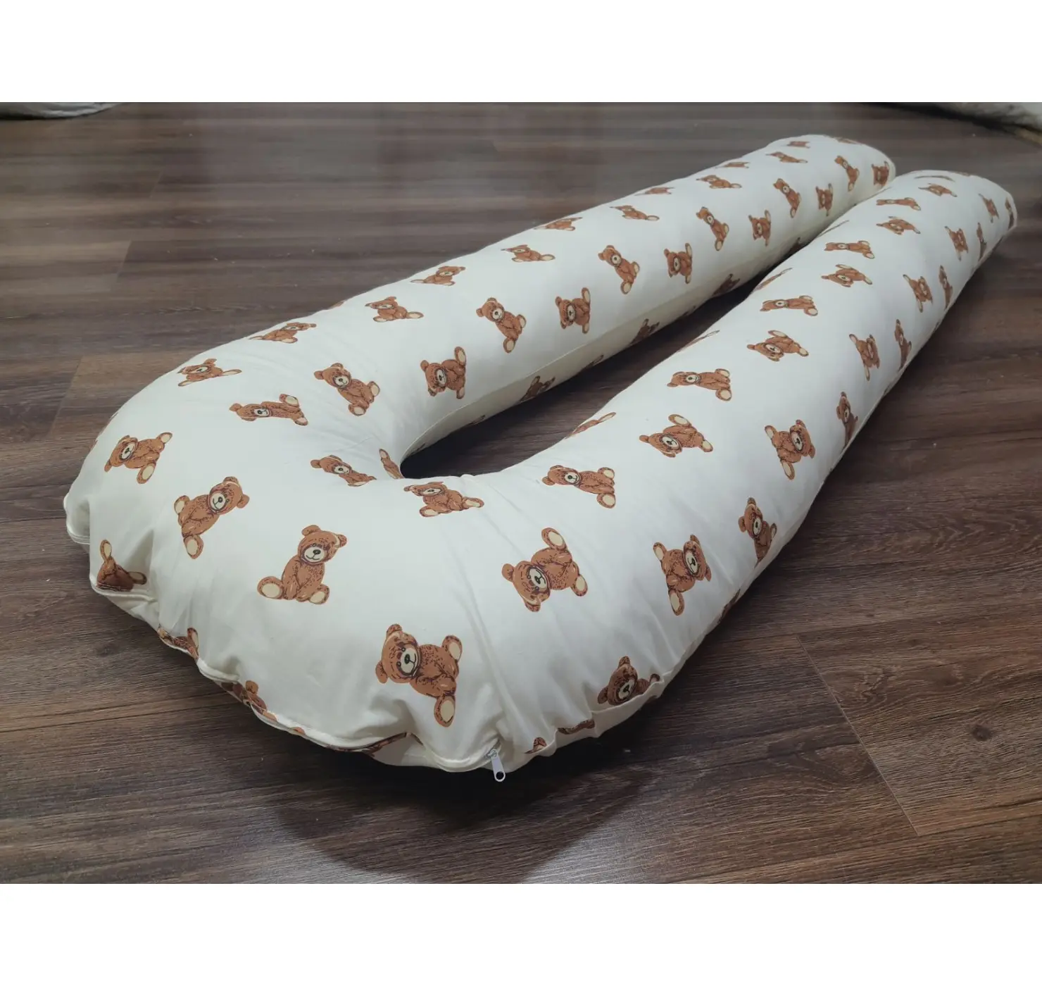 Подушка для вагітних Бавовняна Підкова Жирафики| Колір: Сірий/Коричневий. Розмір:160 см. Home.mama вид 6