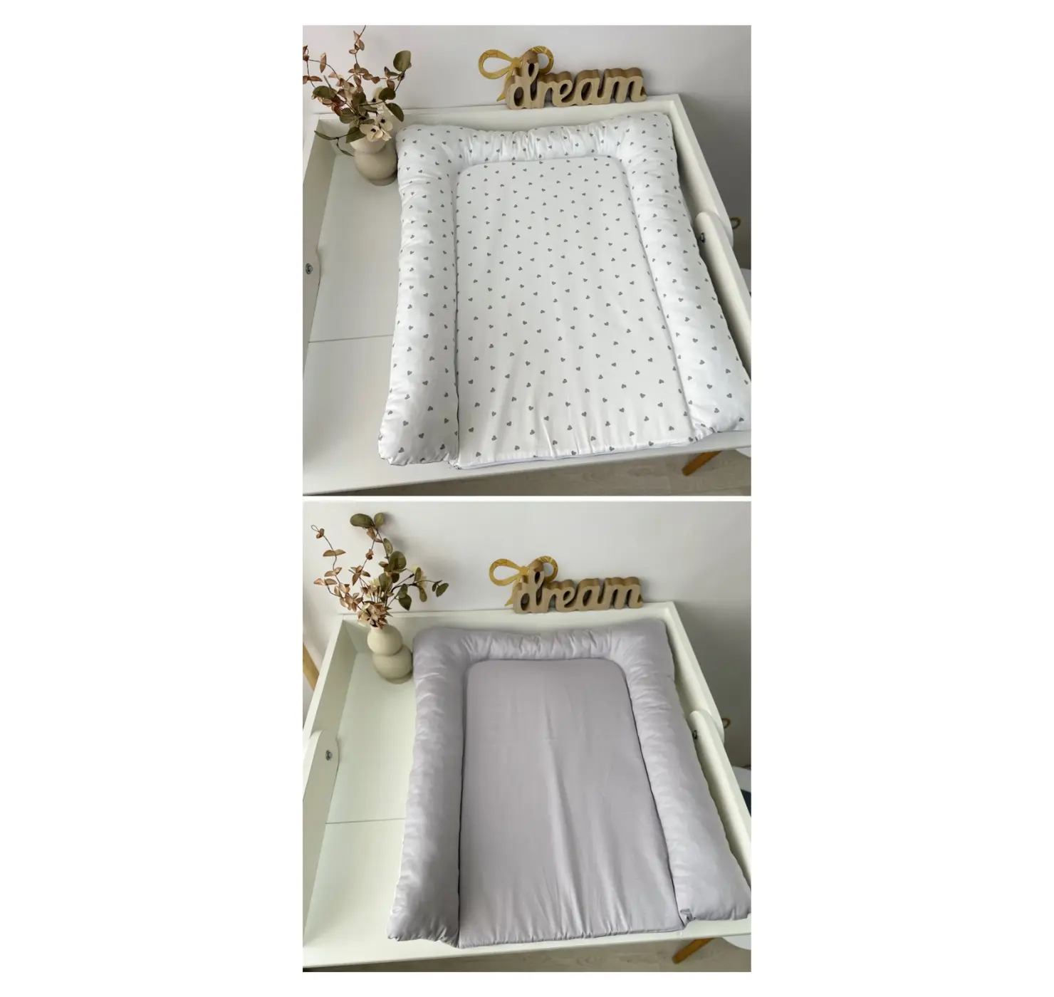 Повивальний матрац Сердечко. Колір: Сірий: Розміри : 50*70. Home.mama