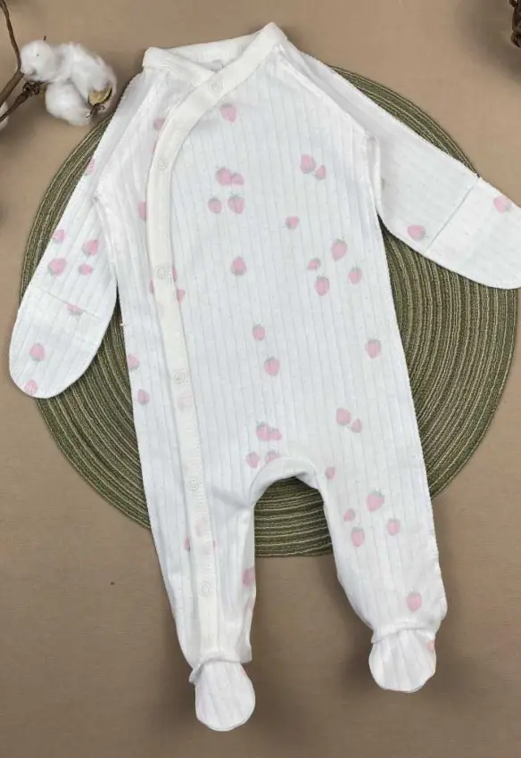 Чоловічок ясля рубчик. Принт Серце. Розмір: 56 | Матеріал: Інтерлок | Колір: Рожевий. Sweet Mario