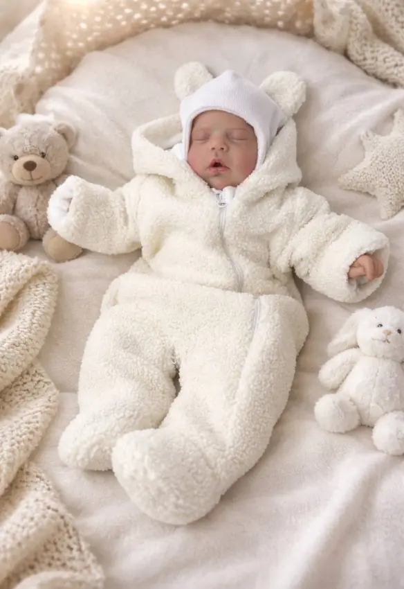 Шапочки Тедді. Розмір: 0-3 міс. Колір : Білий/Молочний. Home.mama