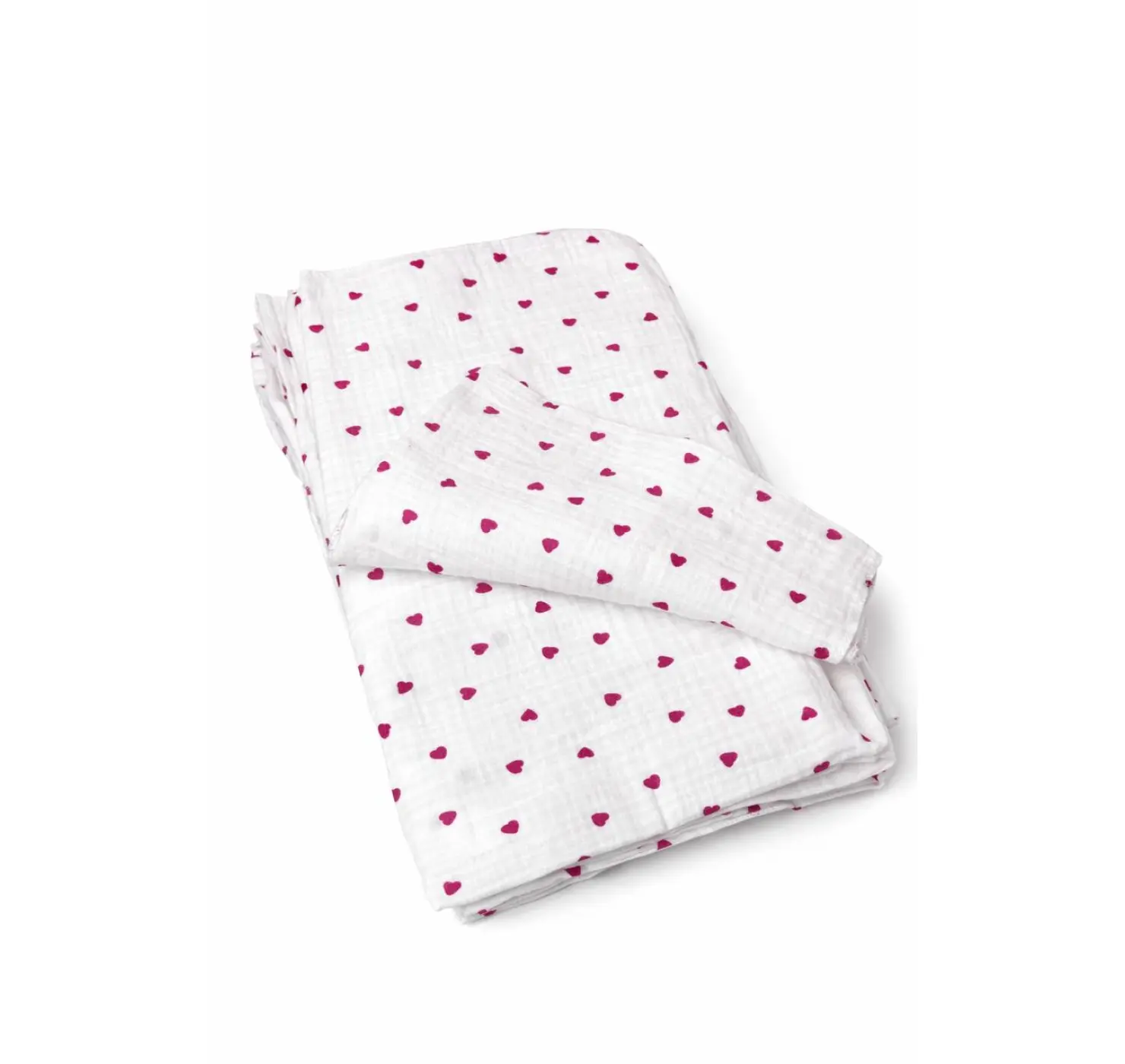 Пелюшка муслін жатка. Принт Серце. Колір: Синій. Розмір: 90х80 | Матеріал: Муслін. Home.mama вид 3