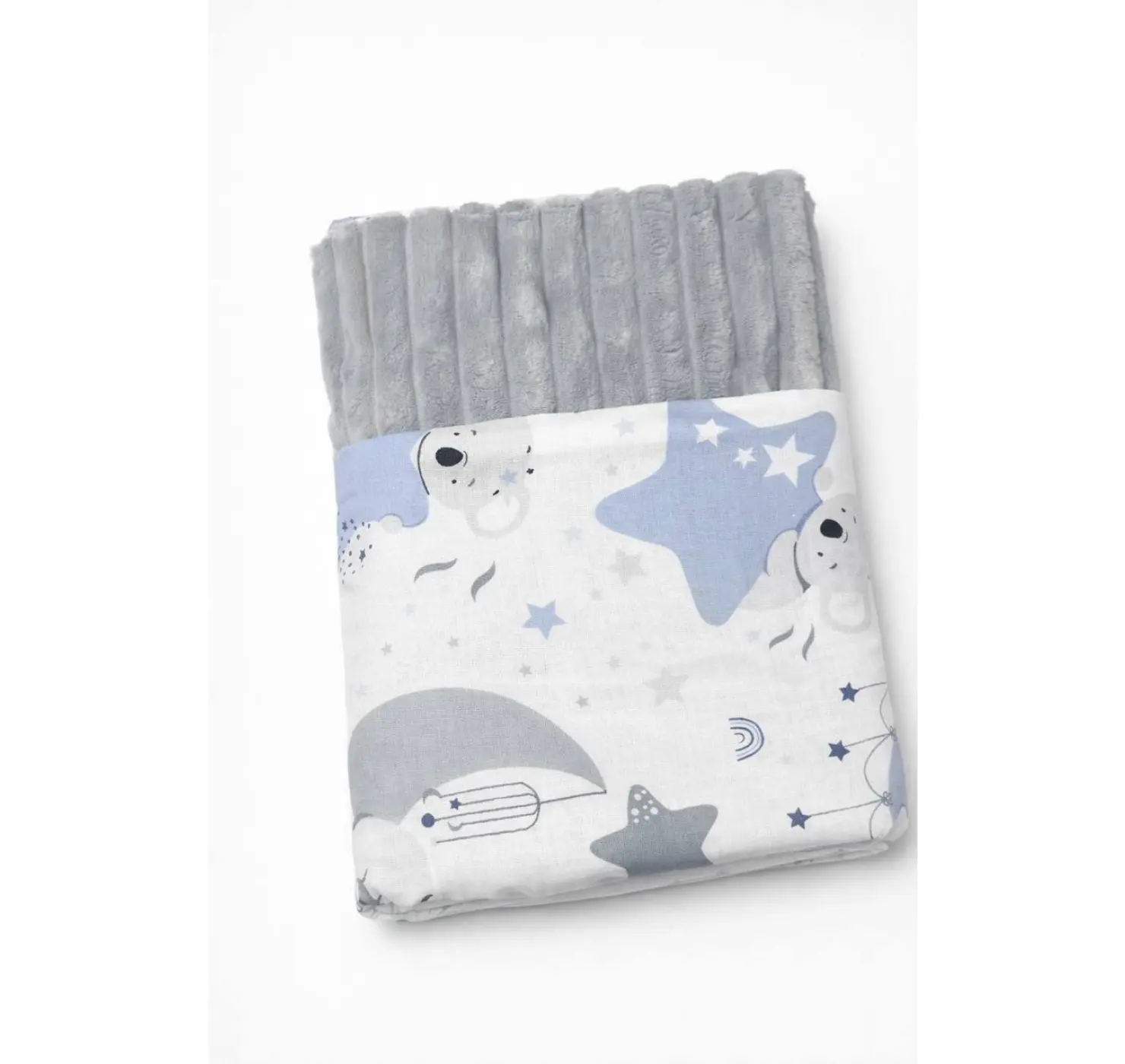 Плед плюшевий Коали. Розмір: 100х80 | Колір: Білий/Сірий | Матеріал: Плюш/Бавовна. Home.mama