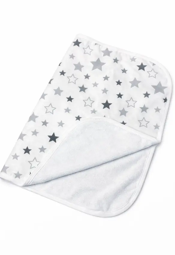 Непромокаюча багаторазова пелюшка. Принт: Зірка. Колір: Сірий. Матеріал: Бавовна/Махра. | Розмір: 40*60. Home.mama