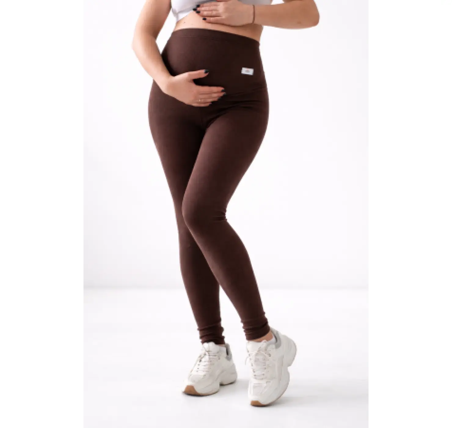 Лосини для вагітних у рубчик з регульованим поясом . Колір: Шоколадний. Розмір: S/M. Happy Nenia