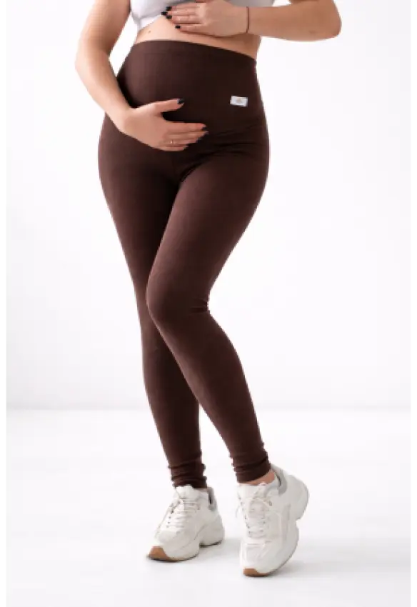 Лосини для вагітних у рубчик з регульованим поясом . Колір: Шоколадний. Розмір: S/M. Happy Nenia