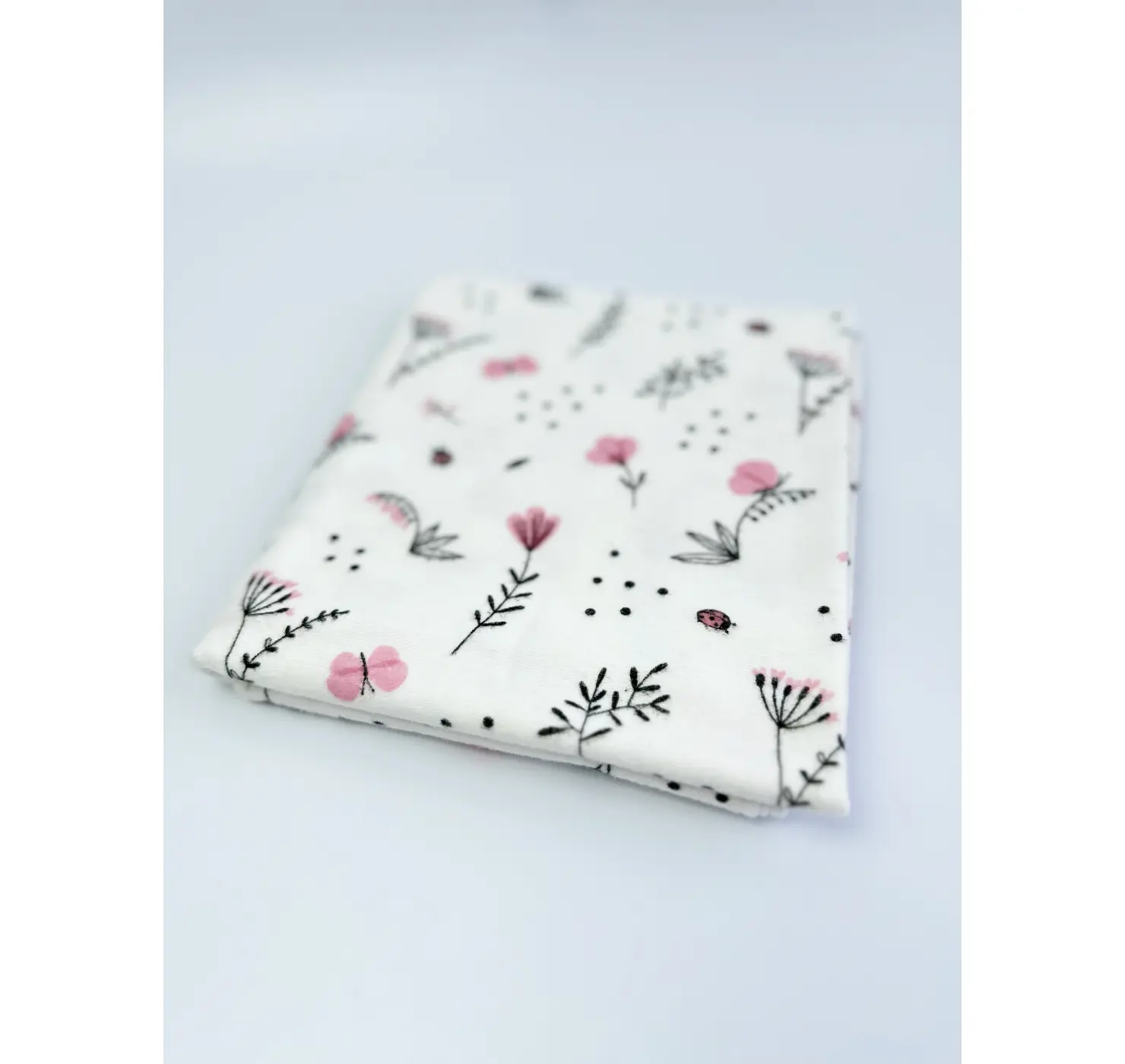 Пелюшка бавовняна. Принт: Квіточки. Матеріал: Бавовна. Колір:  Рожевий | Розмір: 90х80. Home.mama