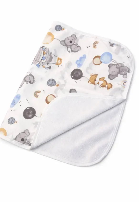 Непромокаюча багаторазова пелюшка. Колір: Бежевий/Сірий. Матеріал: Бавовна/Махра. | Розмір: 40*60. Home.mama