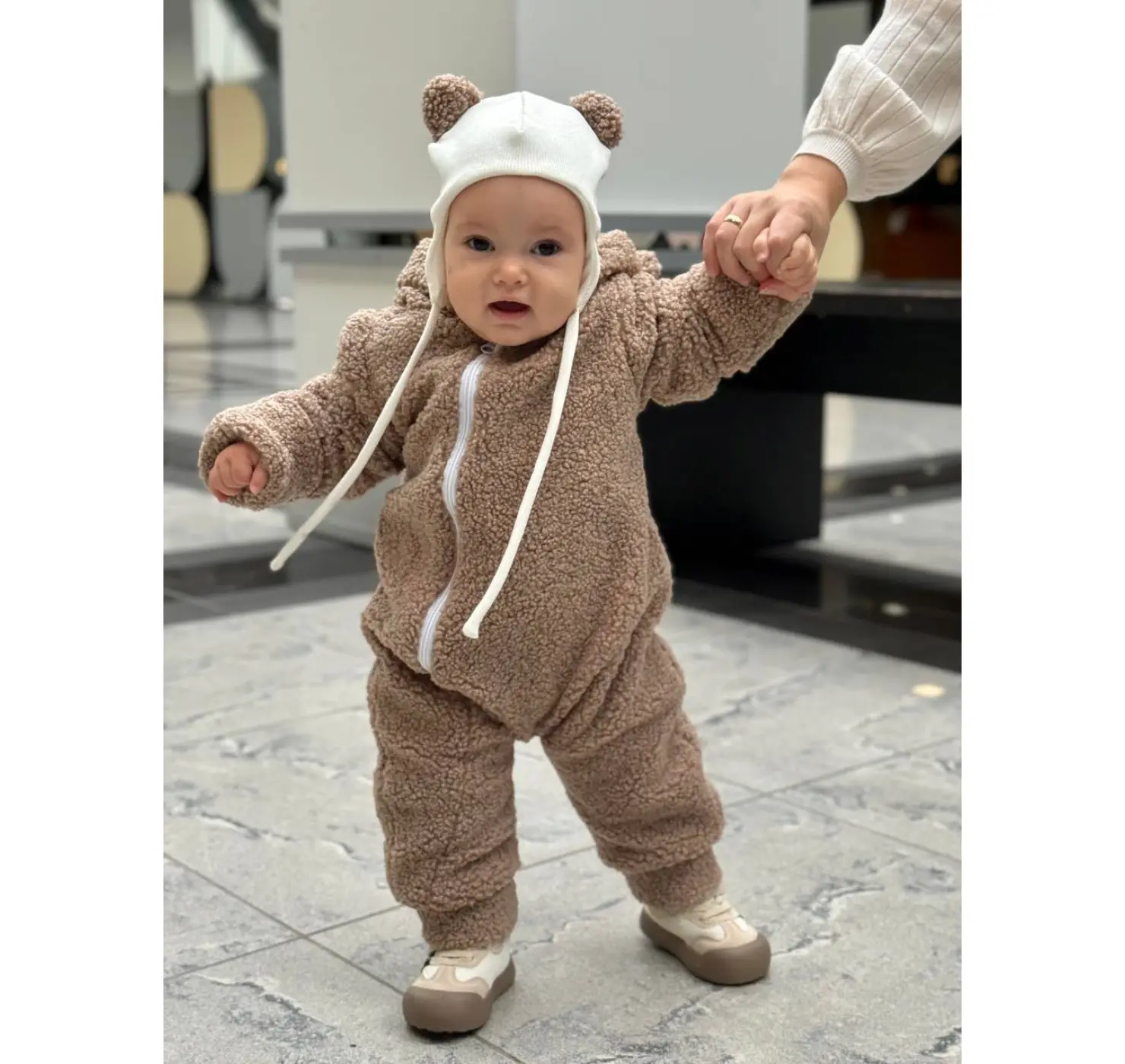 Шапочки Тедді. Розмір: 0-3 міс. Колір : Білий/Молочний. Home.mama вид 2