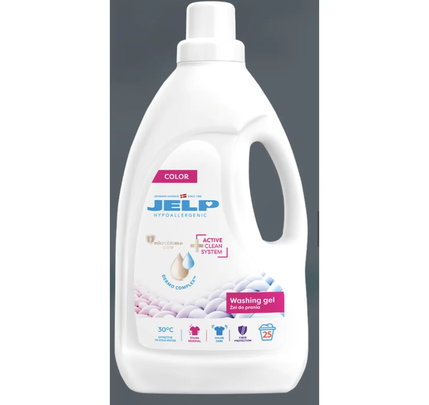 Гіпоалергенний гель для прання кольорового. Розмір: 2л. Кількість: 25 прань. JELP