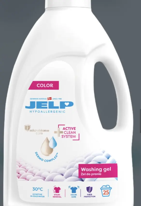 Гіпоалергенний гель для прання кольорового. Розмір: 2л. Кількість: 25 прань. JELP