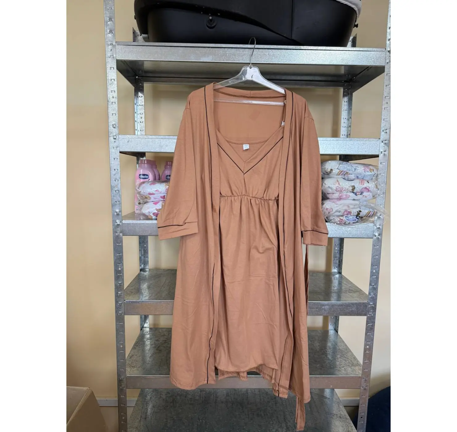 Комплект у пологовий халат та нічна кант | Колір: Карамельний. Розмір: 56/58. Сонечко вид 1