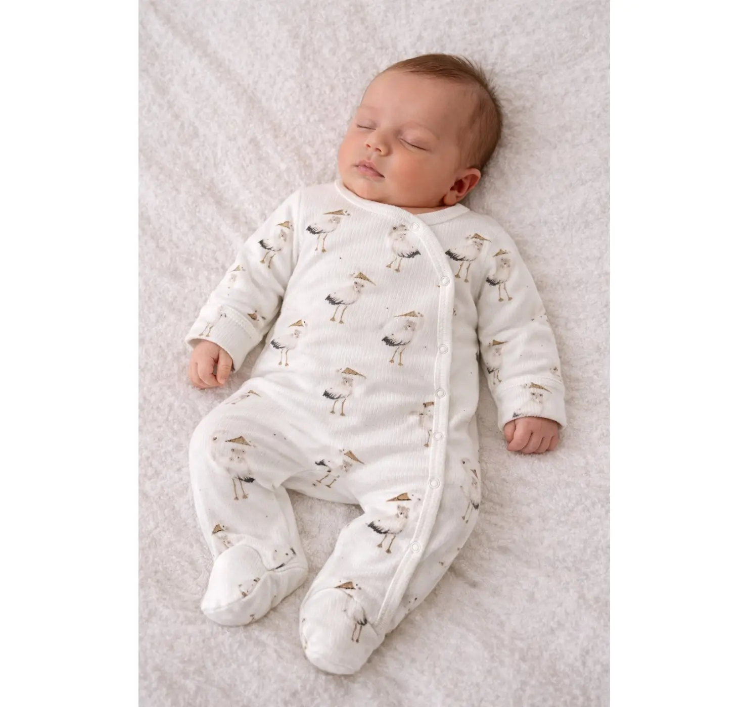 Чоловічок  ясля. Принт : Лелека. Розмір: 56 | Матеріал: Інтерлок | Колір: Сірий. Sweet Mario