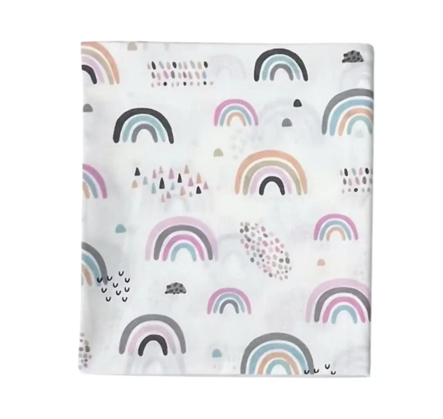 Пелюшка бавовняна.  Колір: Рожевий. Принт: Веселка. Матеріал: Бавовна. | Розмір: 90х80. Home.mama