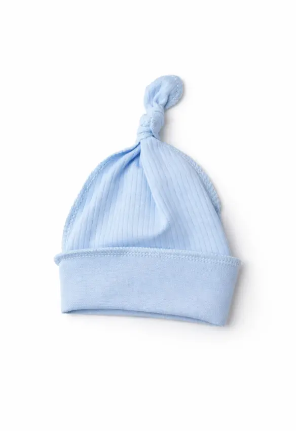 Шапочка в пологовий. Принт Однотон. Колір : Блакитний | Розмір: 0-2 міс .Sweet Mario