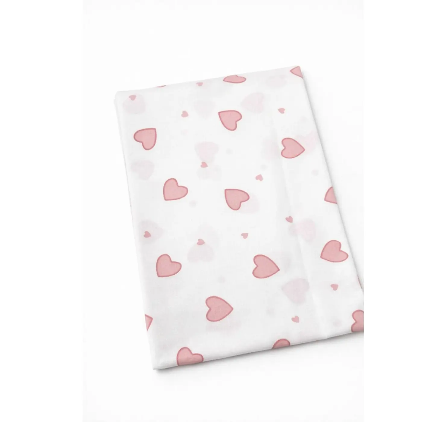 Пелюшка бавовняна. Колір: Рожевий. Принт Серце. Матеріал: Бавовна. | Розмір: 90х80. Home.mama